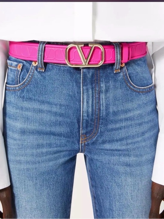 Valentino Accessories - Valentino Pink VLogo Leather Belt NWT and box